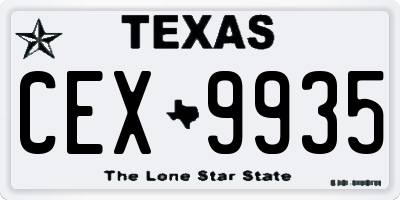 TX license plate CEX9935