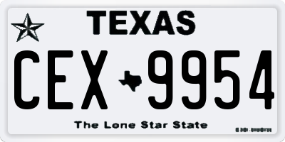 TX license plate CEX9954