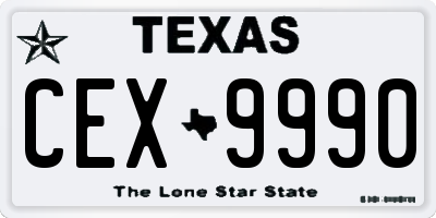 TX license plate CEX9990