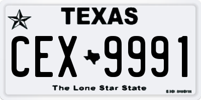 TX license plate CEX9991