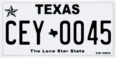 TX license plate CEY0045