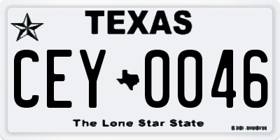 TX license plate CEY0046