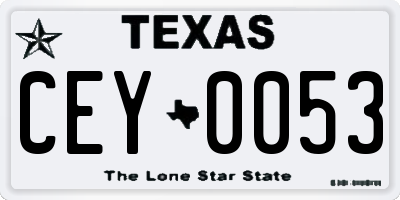 TX license plate CEY0053