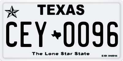 TX license plate CEY0096