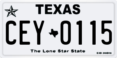 TX license plate CEY0115