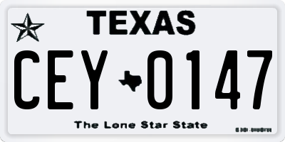 TX license plate CEY0147