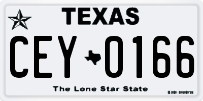 TX license plate CEY0166