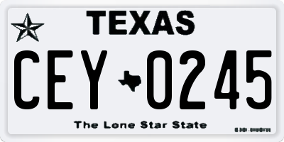TX license plate CEY0245