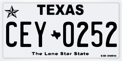 TX license plate CEY0252