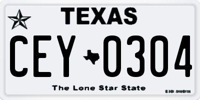 TX license plate CEY0304