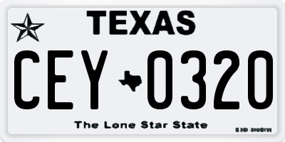 TX license plate CEY0320