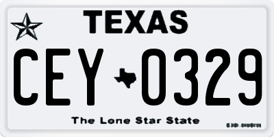 TX license plate CEY0329