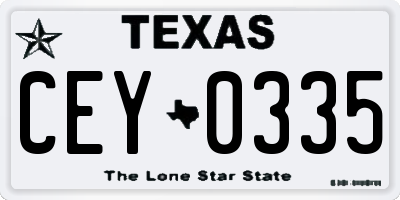 TX license plate CEY0335