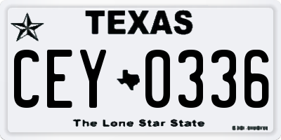 TX license plate CEY0336
