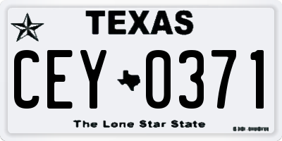 TX license plate CEY0371