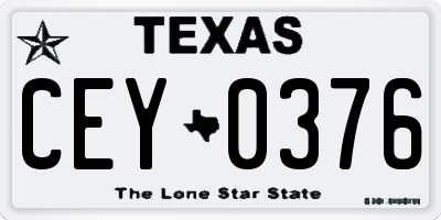 TX license plate CEY0376