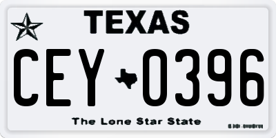 TX license plate CEY0396