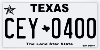 TX license plate CEY0400