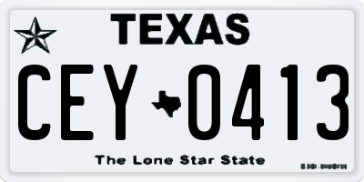 TX license plate CEY0413