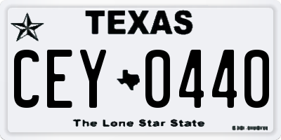 TX license plate CEY0440