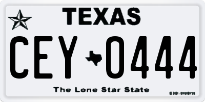TX license plate CEY0444