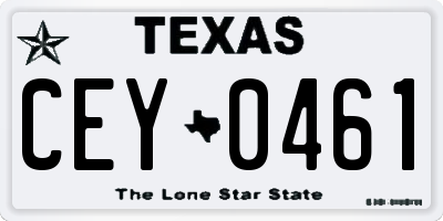 TX license plate CEY0461