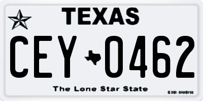 TX license plate CEY0462