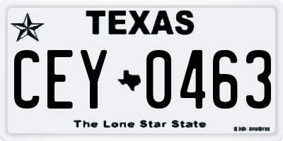 TX license plate CEY0463