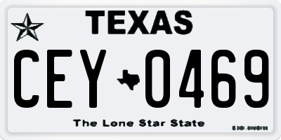 TX license plate CEY0469