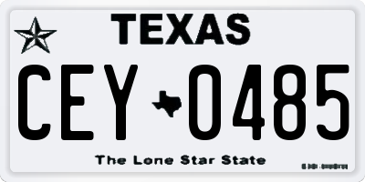 TX license plate CEY0485