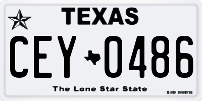 TX license plate CEY0486