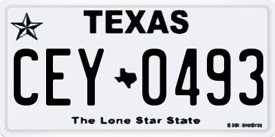 TX license plate CEY0493