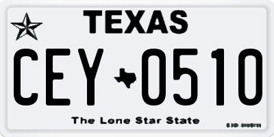 TX license plate CEY0510