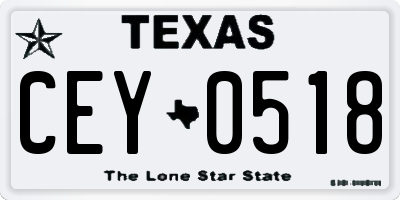 TX license plate CEY0518