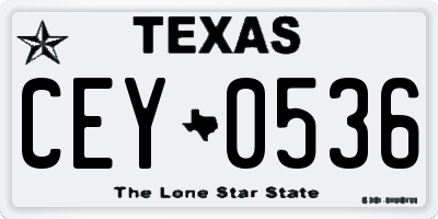 TX license plate CEY0536