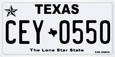 TX license plate CEY0550