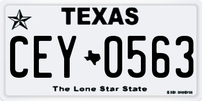 TX license plate CEY0563