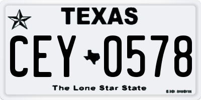 TX license plate CEY0578