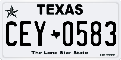 TX license plate CEY0583