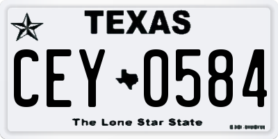 TX license plate CEY0584