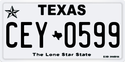 TX license plate CEY0599