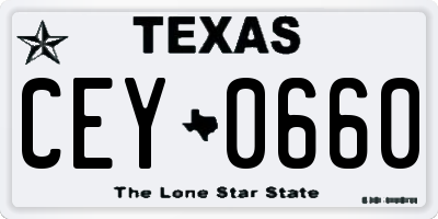 TX license plate CEY0660