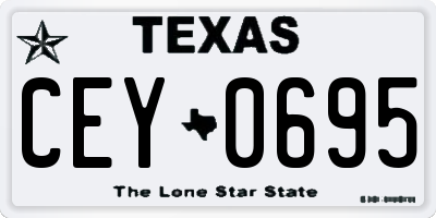 TX license plate CEY0695