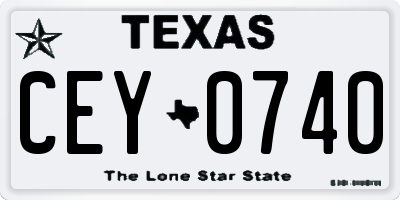 TX license plate CEY0740