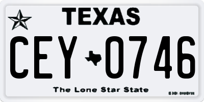 TX license plate CEY0746