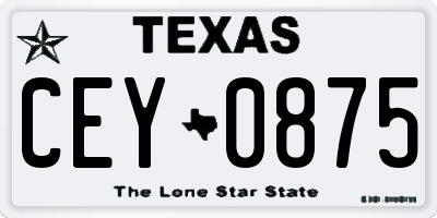 TX license plate CEY0875