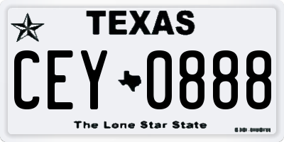 TX license plate CEY0888