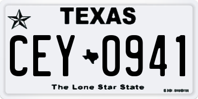 TX license plate CEY0941