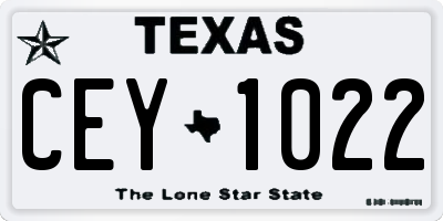 TX license plate CEY1022