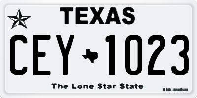 TX license plate CEY1023